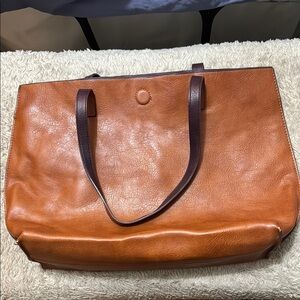 Faux Leather Reversible Tote Bag w pouch